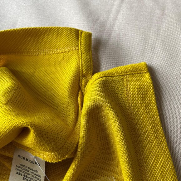Burberry London Men's New Casual Yellow Color Polo Shirt Medium Size - Picture 8 of 10